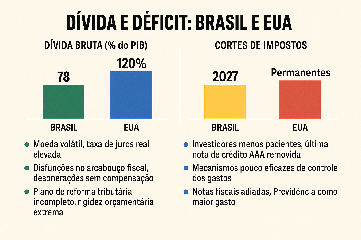 Brasil e USA: Gastos e Consequências