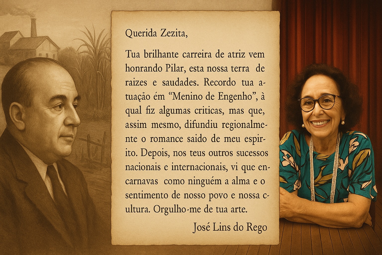 Carta apócrifa de José Lins do Rego a Zezita Matos, concebida por Palmarí H. de Lucena