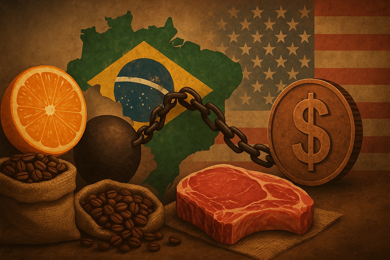 O Amargo da Dependência: Café, Laranja, Carne e a Vulnerabilidade Brasileira
