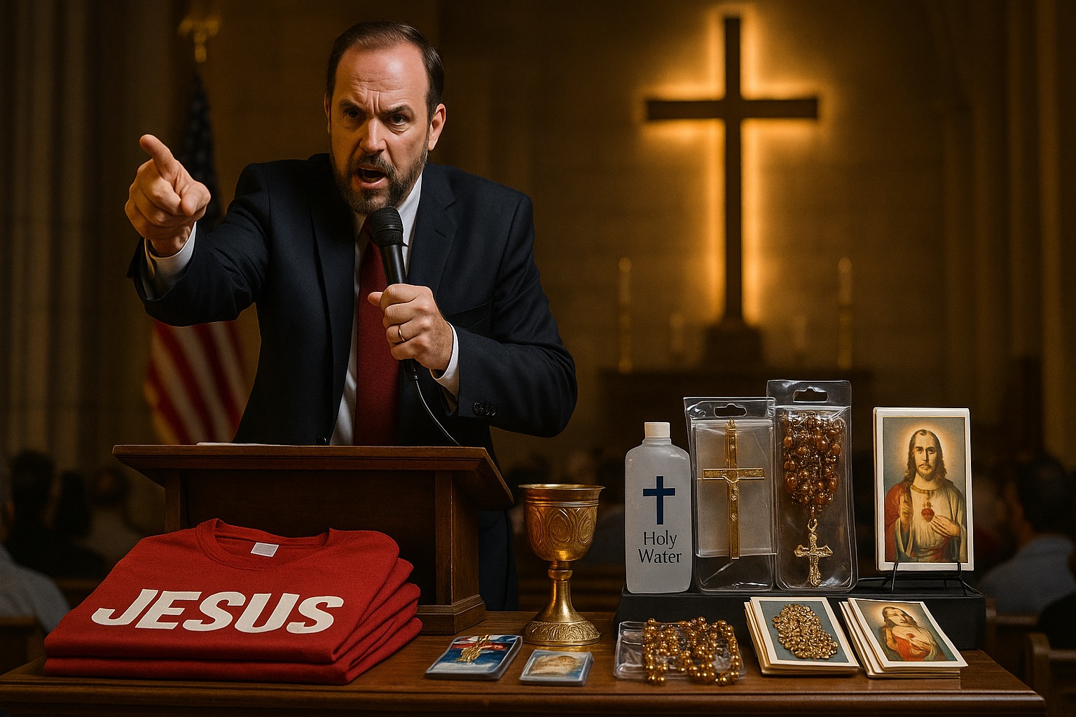 Entre o púlpito e o comércio: a politização do altar, a mercantilização da fé e a sombra da teocracia