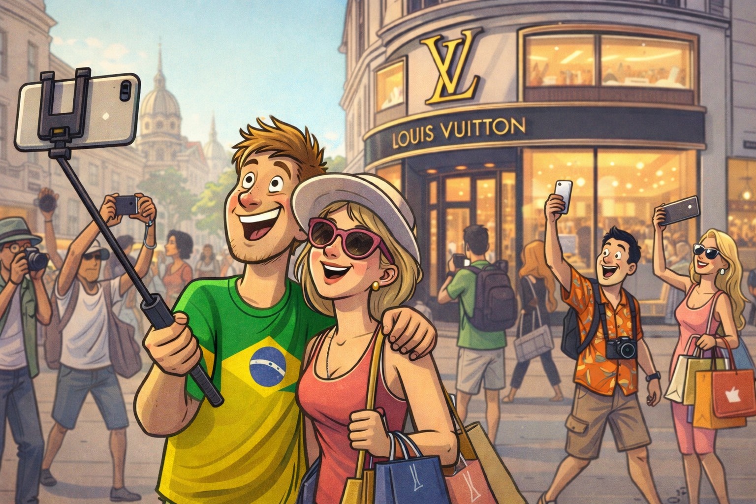 Selfies, vitrines e a ilusão de ter estado