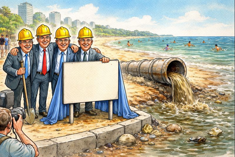 Placa não trata esgoto