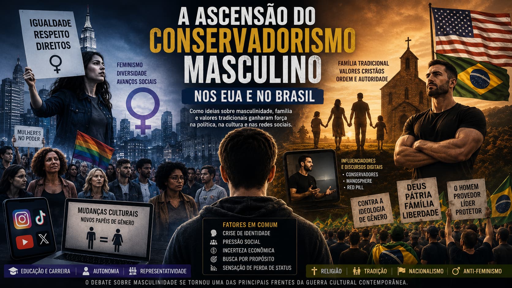 A Ascensão do Conservadorismo Masculino nos EUA e no Brasil