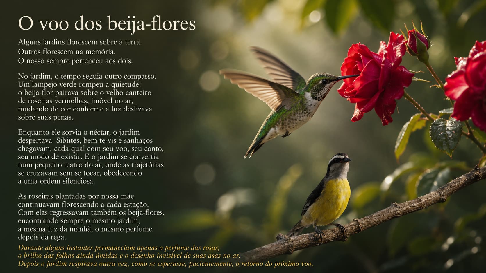 O voo dos beija-flores