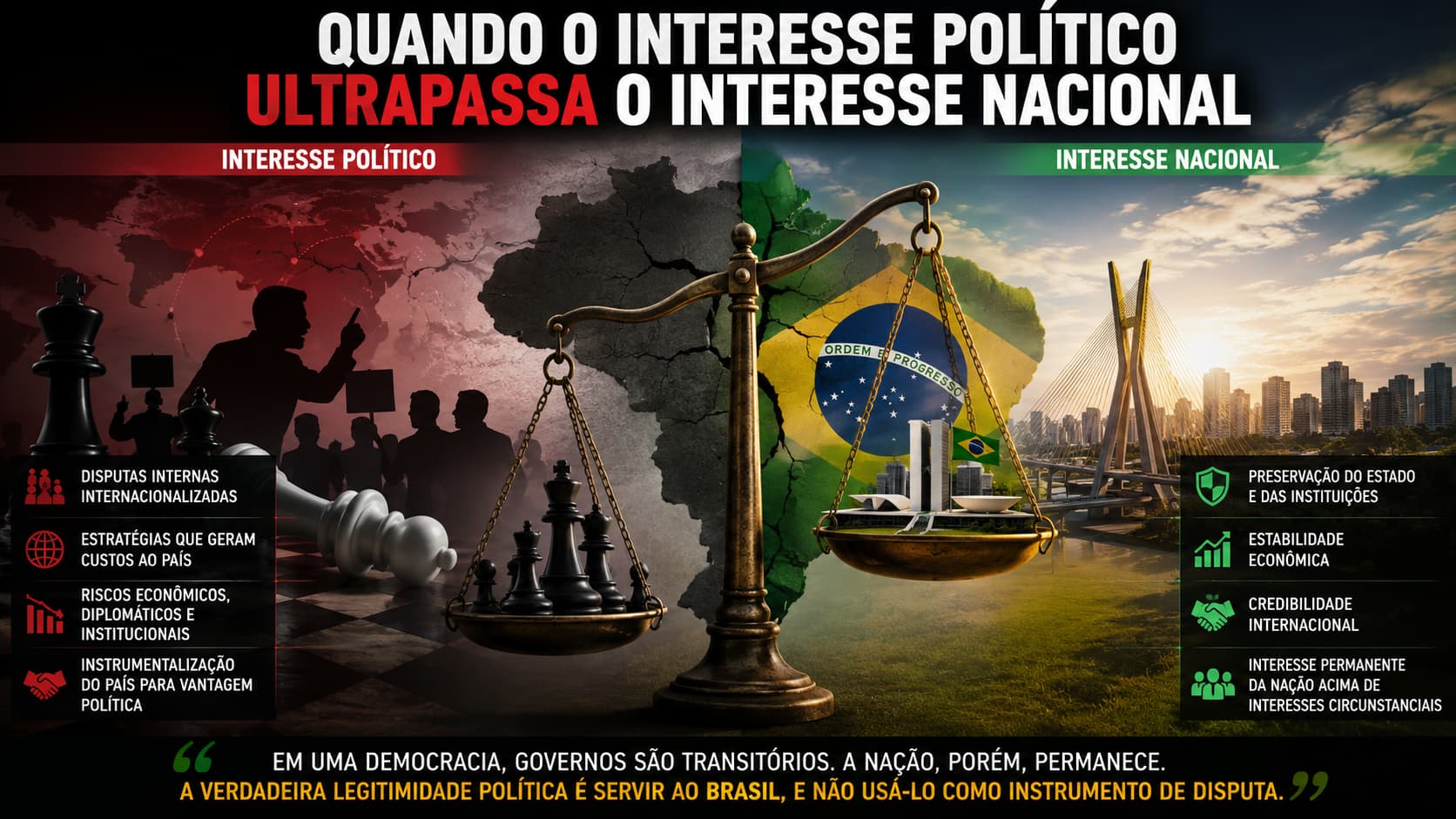 Quando o interesse político ultrapassa o interesse nacional