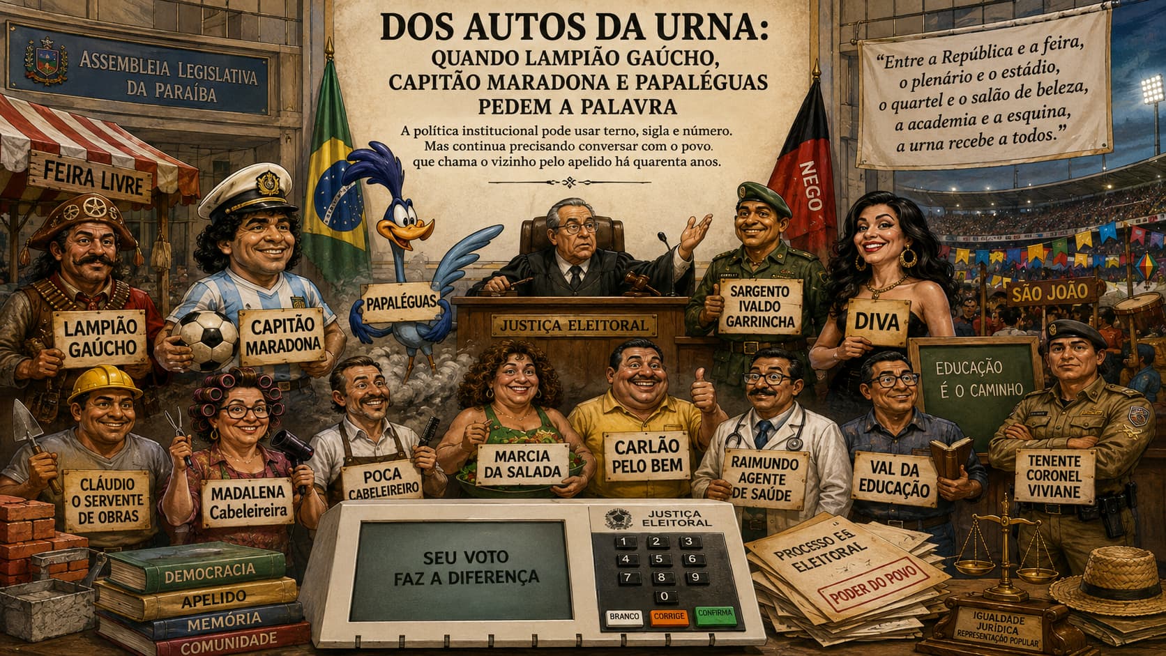 Dos Autos da Urna: quando Lampião Gaúcho, Capitão Maradona e Papaléguas pedem a palavra