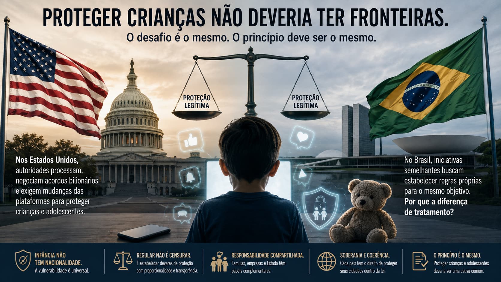 Quando proteger crianças é legítimo nos Estados Unidos, mas vira problema quando o Brasil tenta fazer o mesmo?