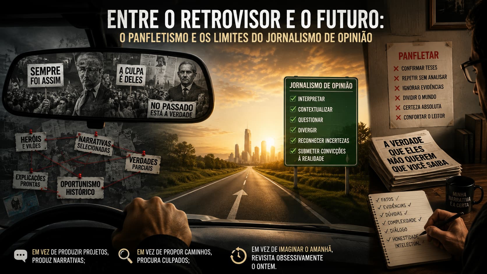 Entre o retrovisor e o futuro: o panfletismo e os limites do jornalismo de opinião