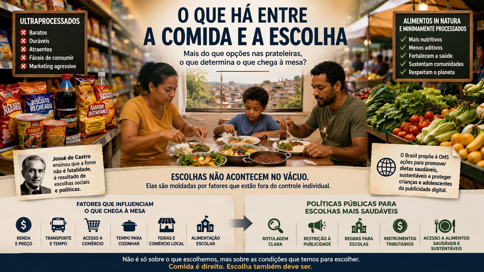O que há entre a comida e a escolha